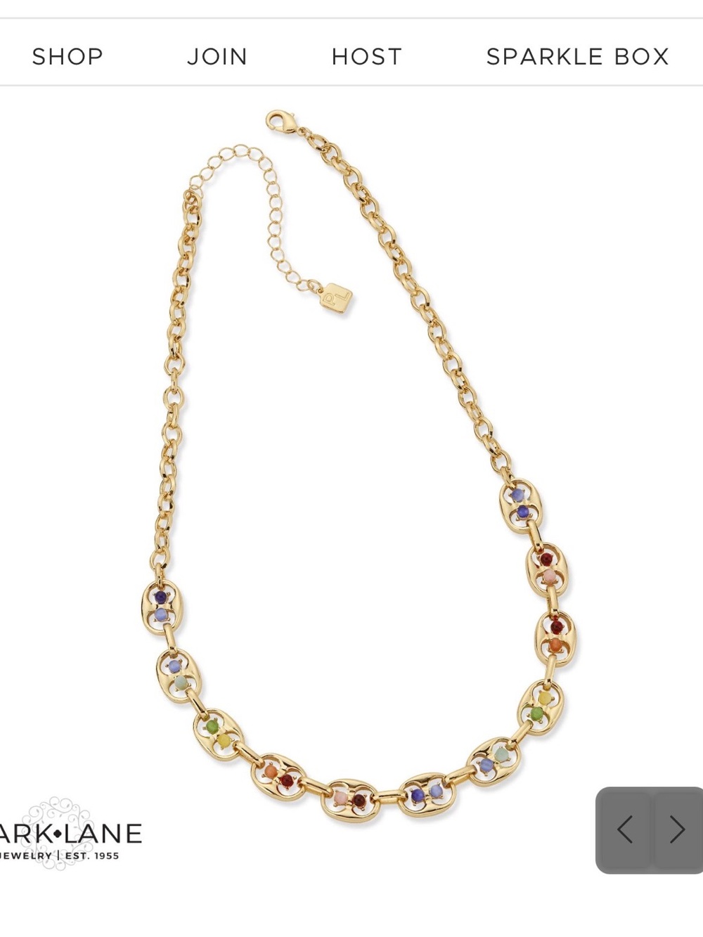 Park Lane Gold Multicolor Enamel Link Necklace